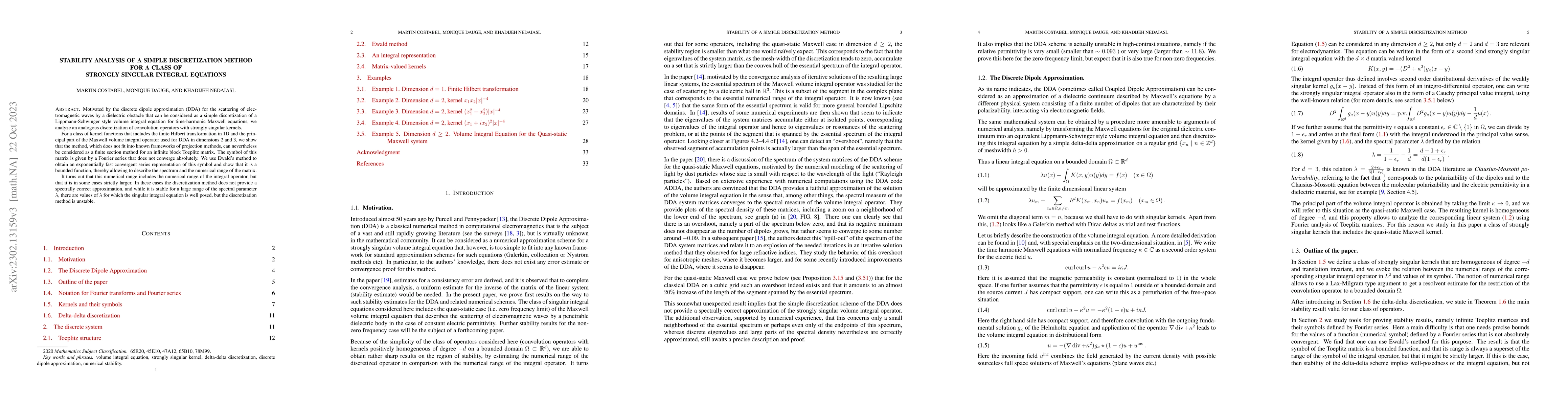 Thumbnail for Stability Analysis of a Simple Discretization Method for a Class of
  Strongly Singular Integral Equations