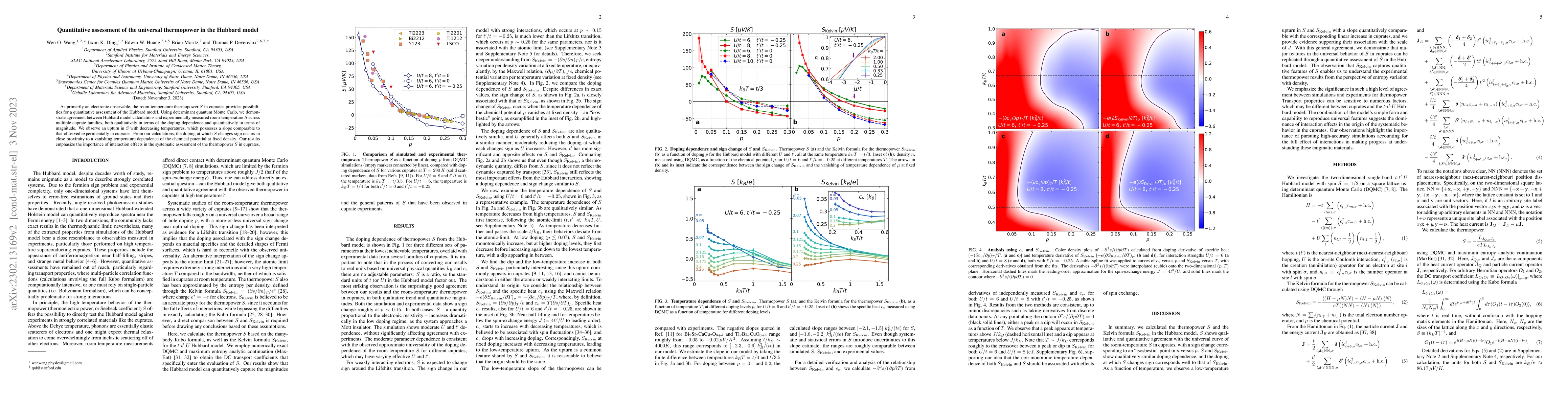 Thumbnail for Quantitative assessment of the universal thermopower in the Hubbard
  model