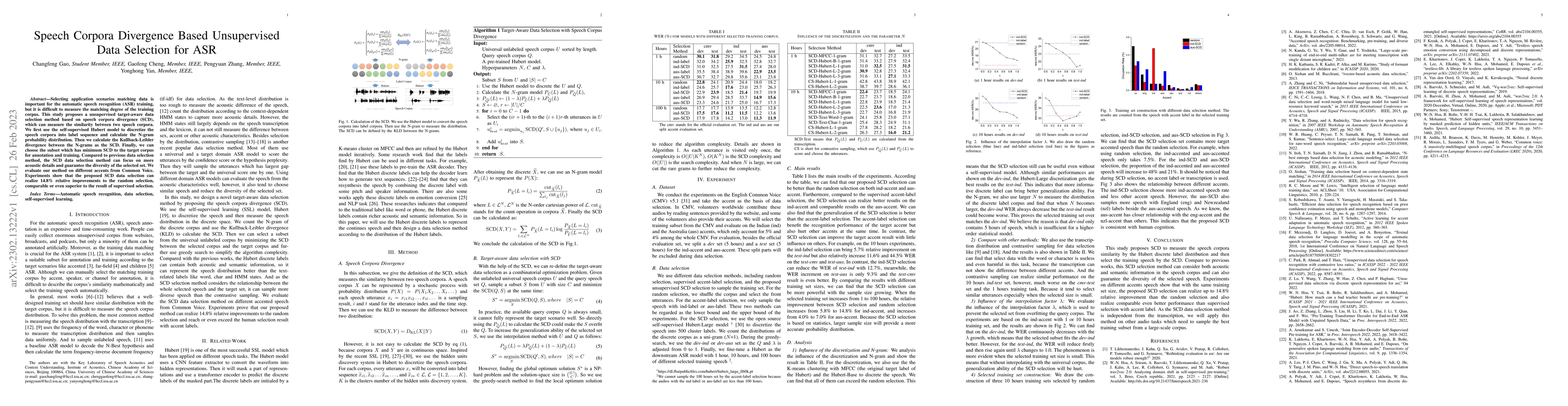 Thumbnail for Speech Corpora Divergence Based Unsupervised Data Selection for ASR