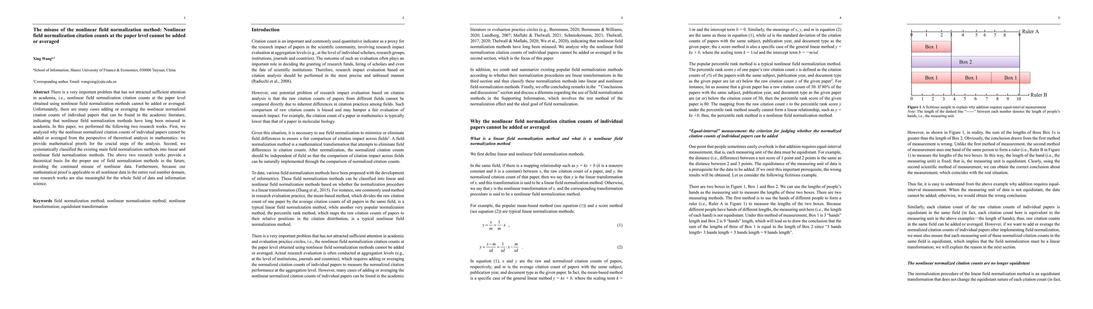 Thumbnail for The misuse of the nonlinear field normalization method: Nonlinear field
  normalization citation counts at the paper level cannot be added or averaged