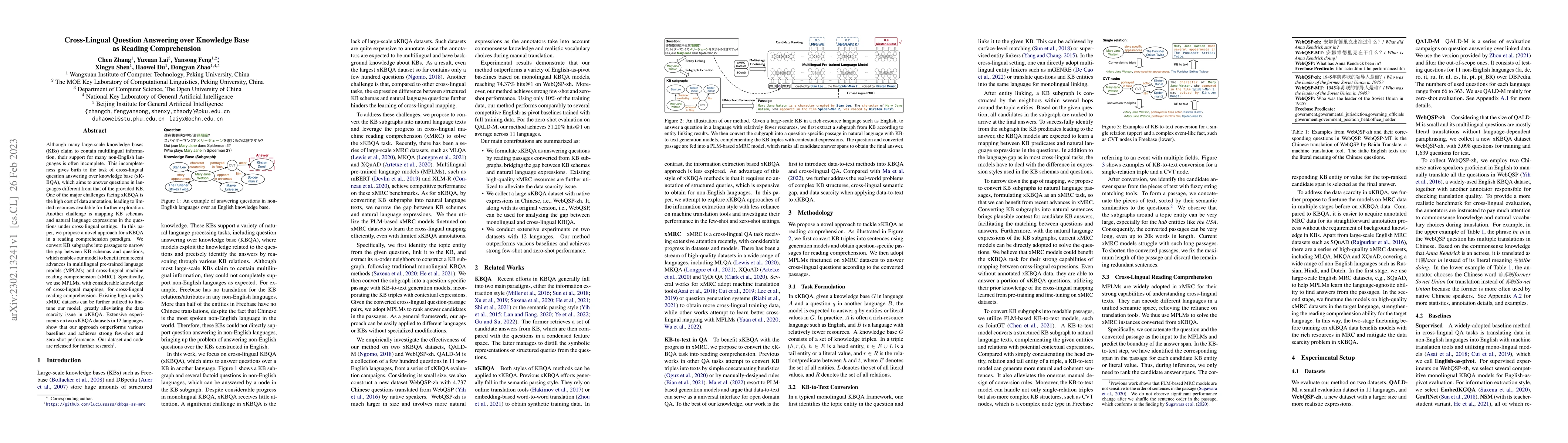 Thumbnail for Cross-Lingual Question Answering over Knowledge Base as Reading
  Comprehension