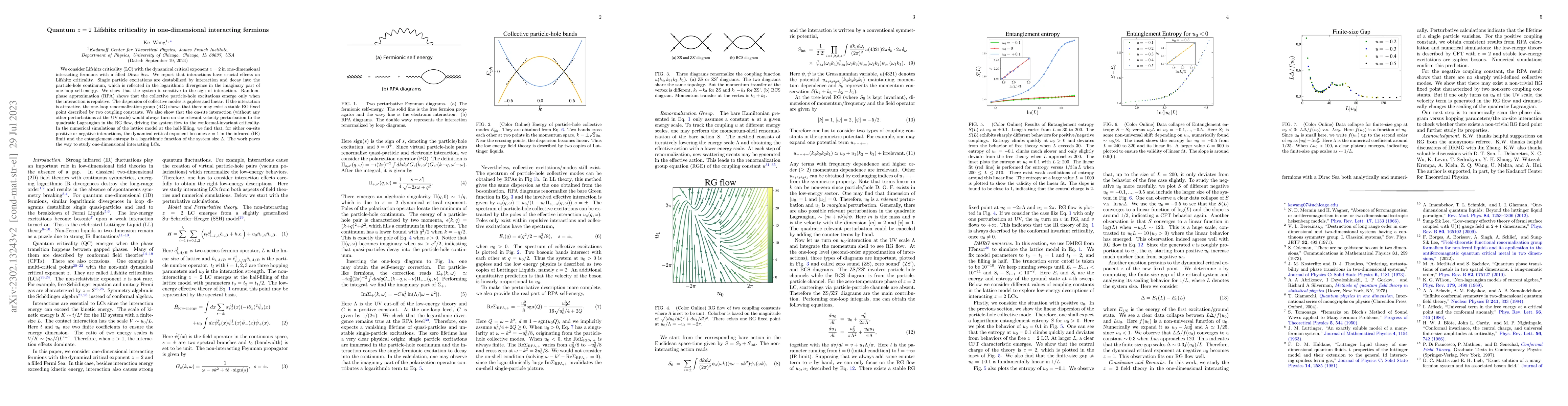 Thumbnail for Quantum $z=2$ Lifshitz criticality in one-dimensional interacting
  fermions