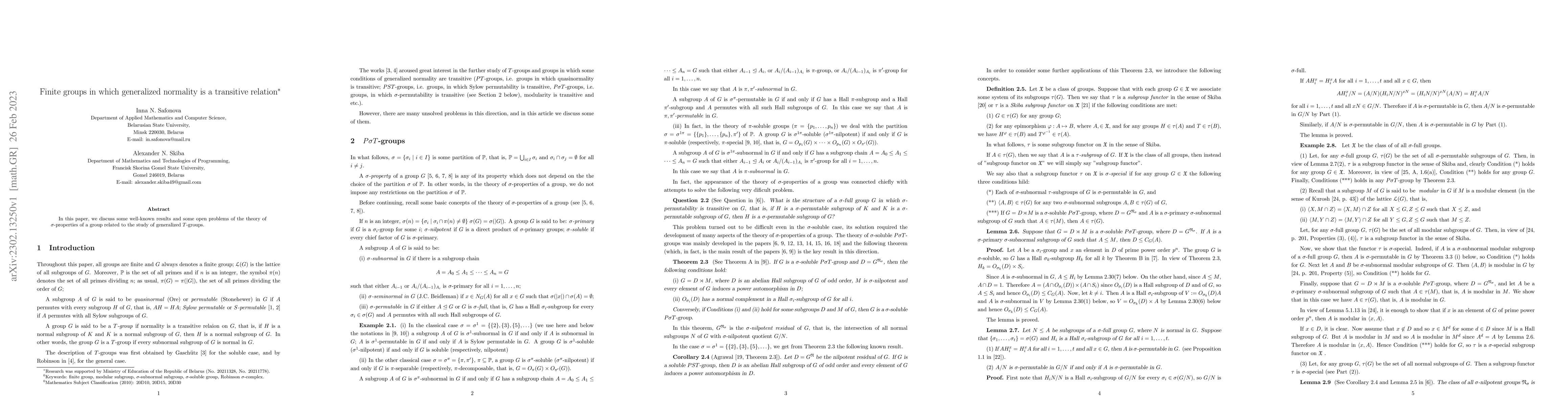 Thumbnail for Finite groups in which generalized normality is a transitive relation