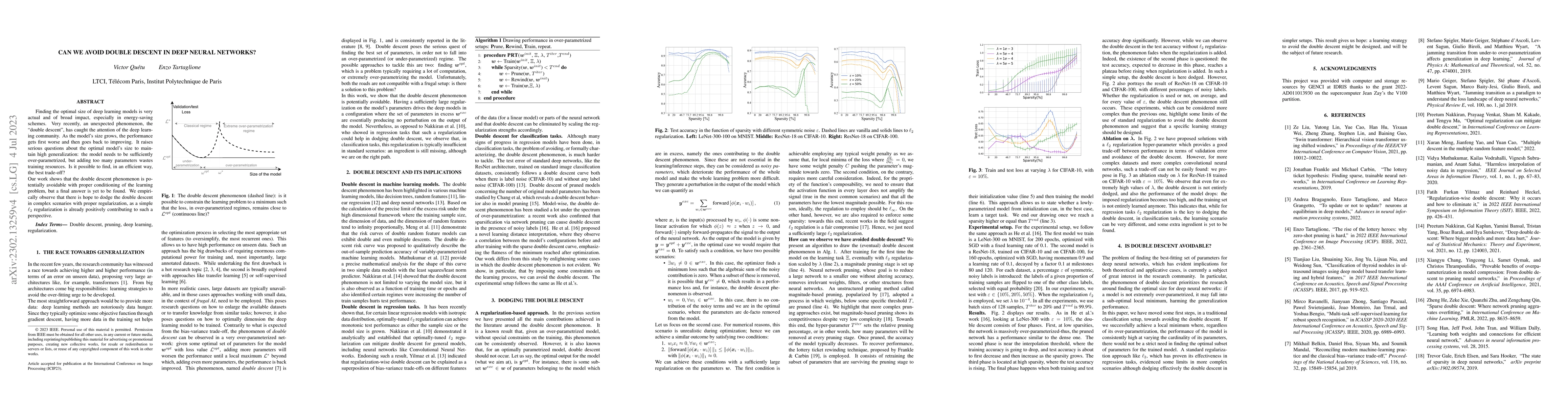 Thumbnail for Can we avoid Double Descent in Deep Neural Networks?