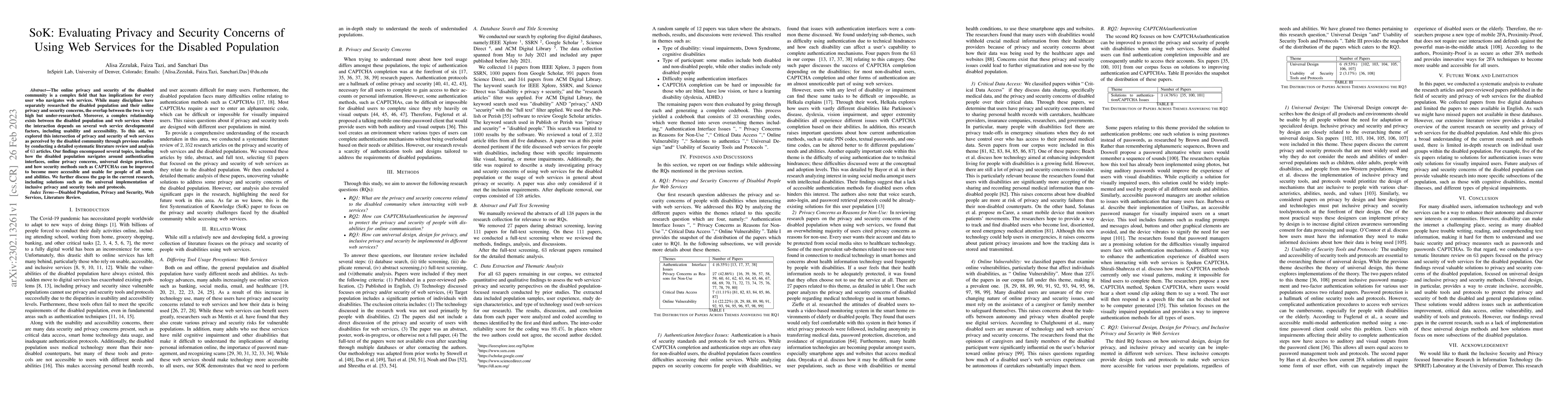 Thumbnail for SoK: Evaluating Privacy and Security Concerns of Using Web Services for
  the Disabled Population