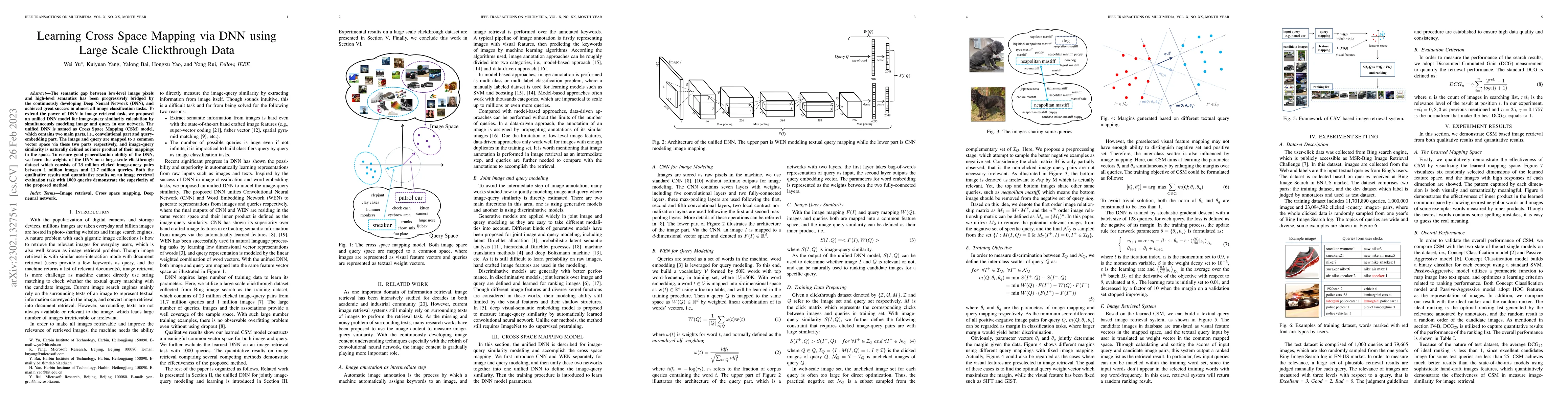 Thumbnail for Learning cross space mapping via DNN using large scale click-through
  logs