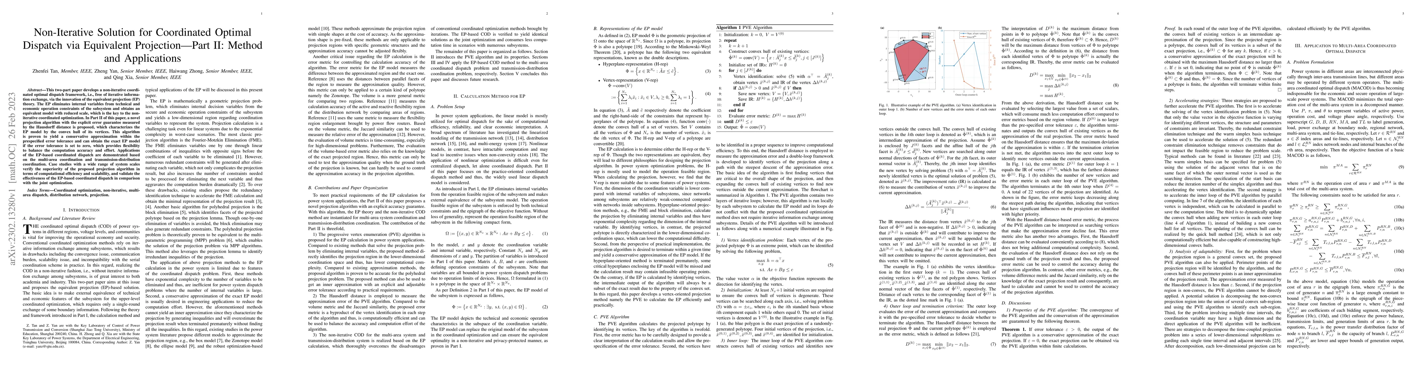 Thumbnail for Non-Iterative Solution for Coordinated Optimal Dispatch via Equivalent
  Projection-Part II: Method and Applications
