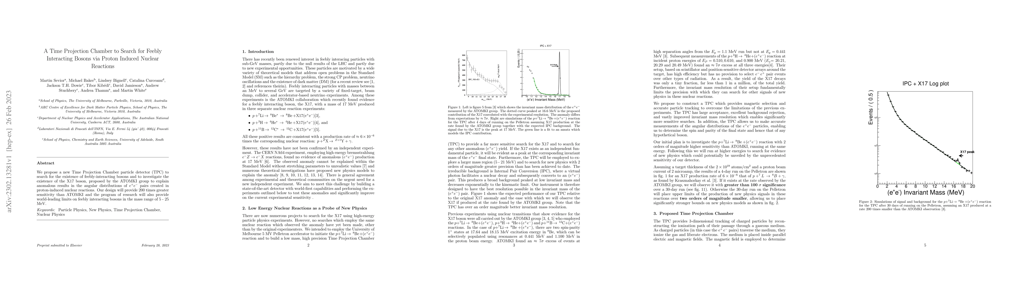 Thumbnail for A Time Projection Chamber to Search for Feebly Interacting Bosons via
  Proton Induced Nuclear Reactions