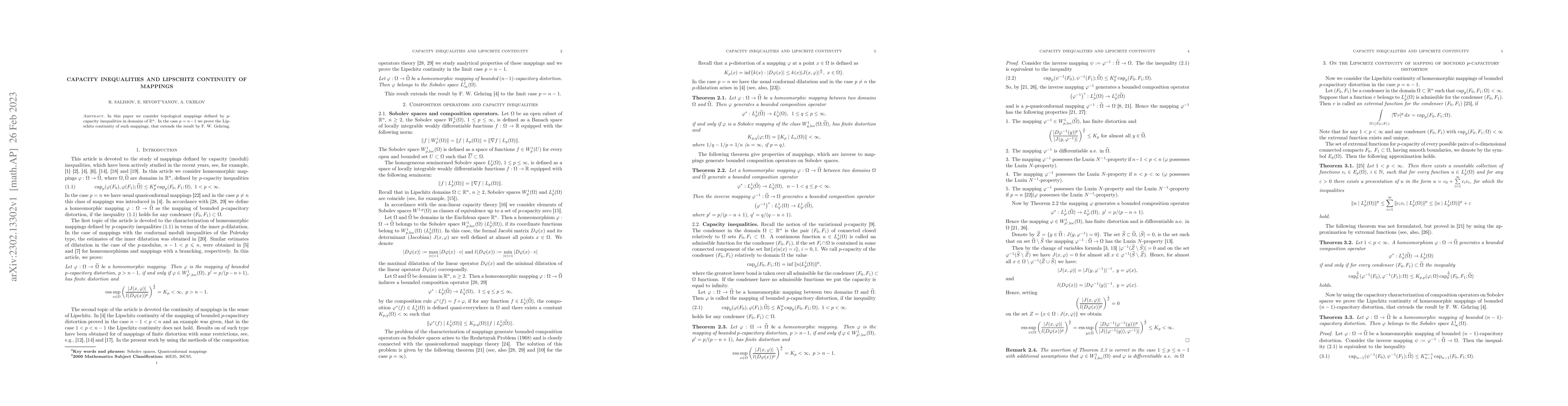 Thumbnail for Capacity inequalities and Lipschitz continuity of mappings