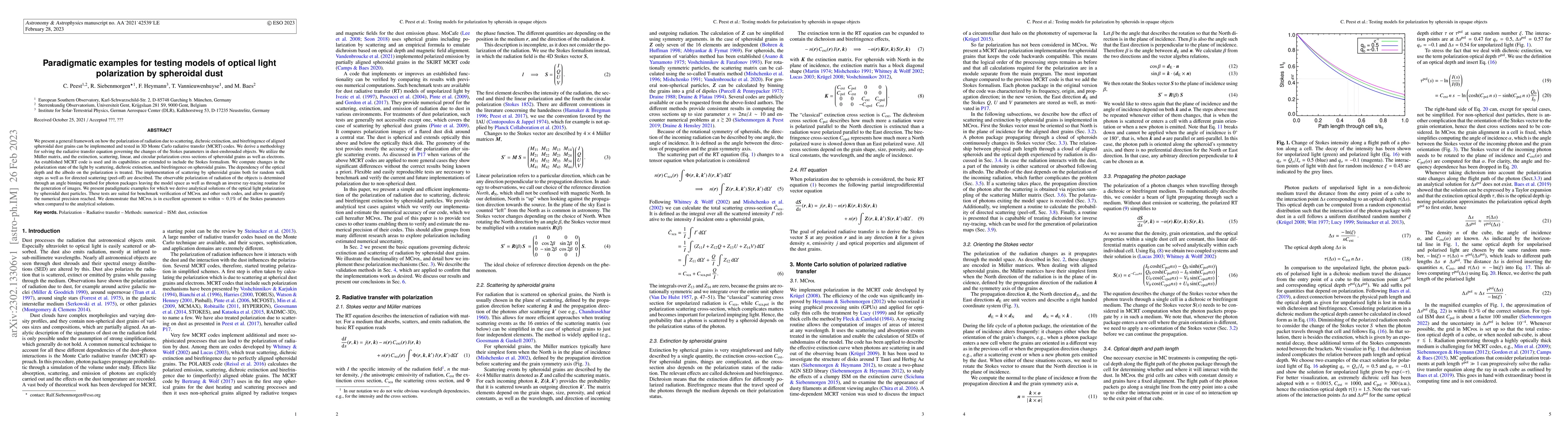 Thumbnail for Paradigmatic examples for testing models of optical light polarization
  by spheroidal dust