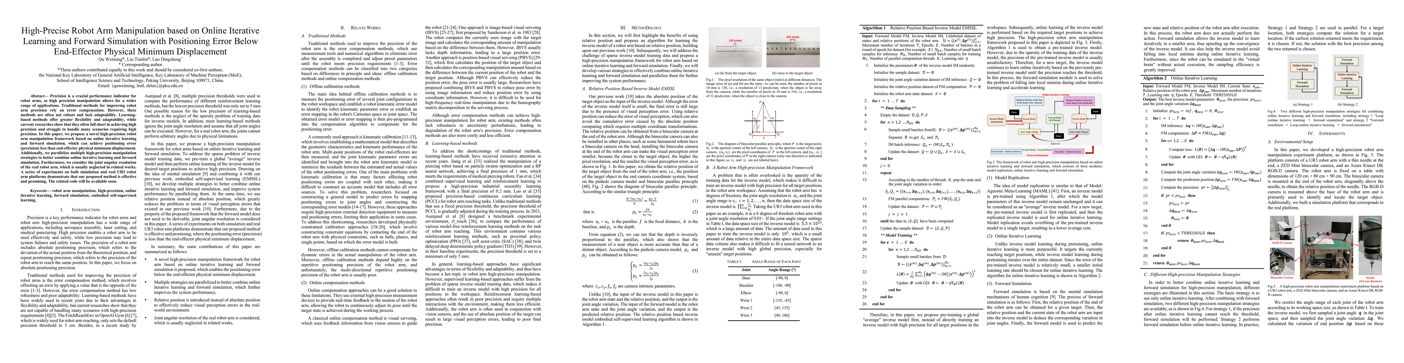 Thumbnail for High-Precise Robot Arm Manipulation based on Online Iterative Learning
  and Forward Simulation with Positioning Error Below End-Effector Physical
  Minimum Displacement