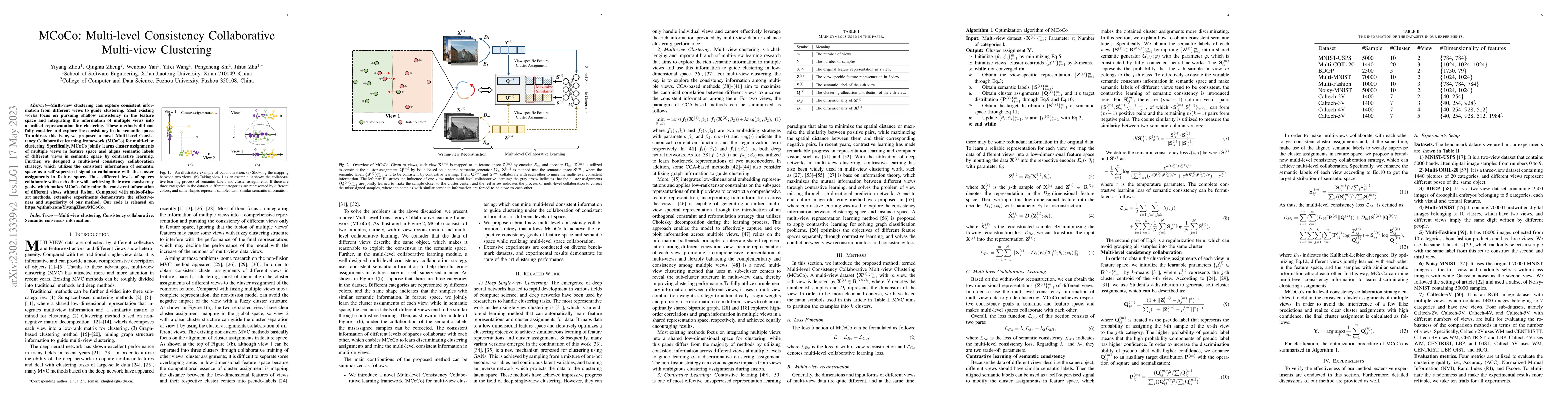 Thumbnail for MCoCo: Multi-level Consistency Collaborative Multi-view Clustering