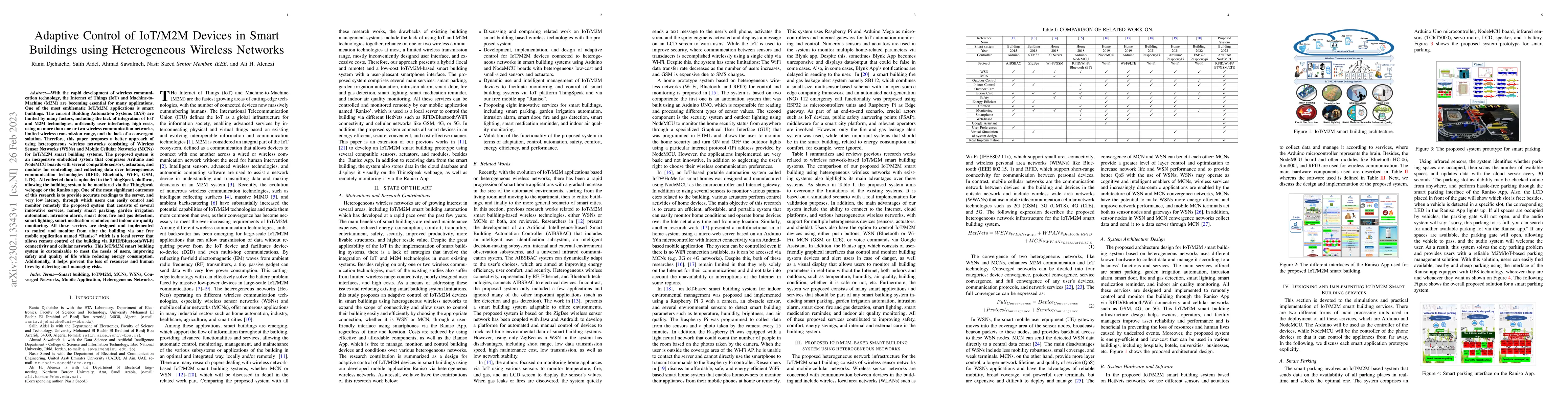 Thumbnail for Adaptive Control of IoT/M2M Devices in Smart Buildings using
  Heterogeneous Wireless Networks