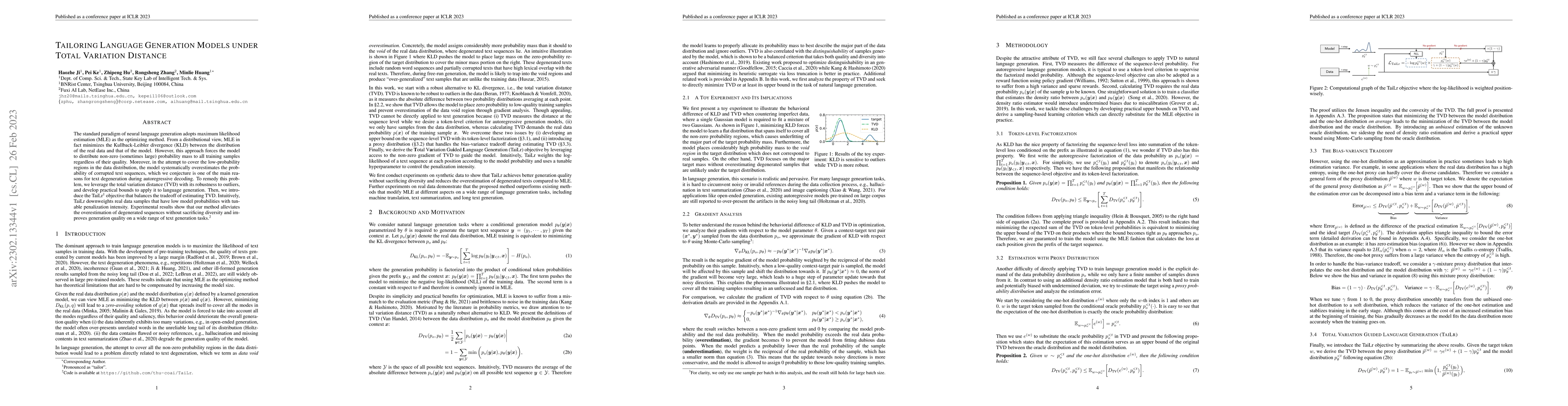 Thumbnail for Tailoring Language Generation Models under Total Variation Distance