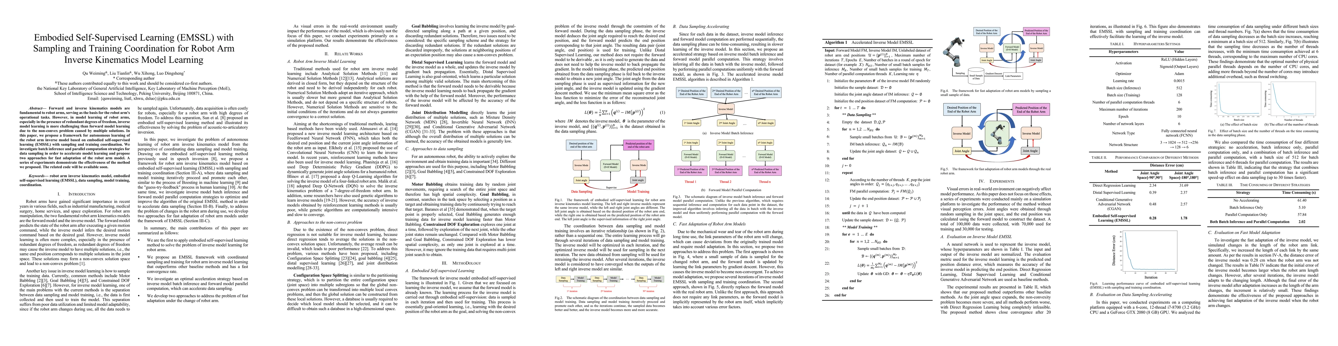 Thumbnail for Embodied Self-Supervised Learning (EMSSL) with Sampling and Training
  Coordination for Robot Arm Inverse Kinematics Model Learning