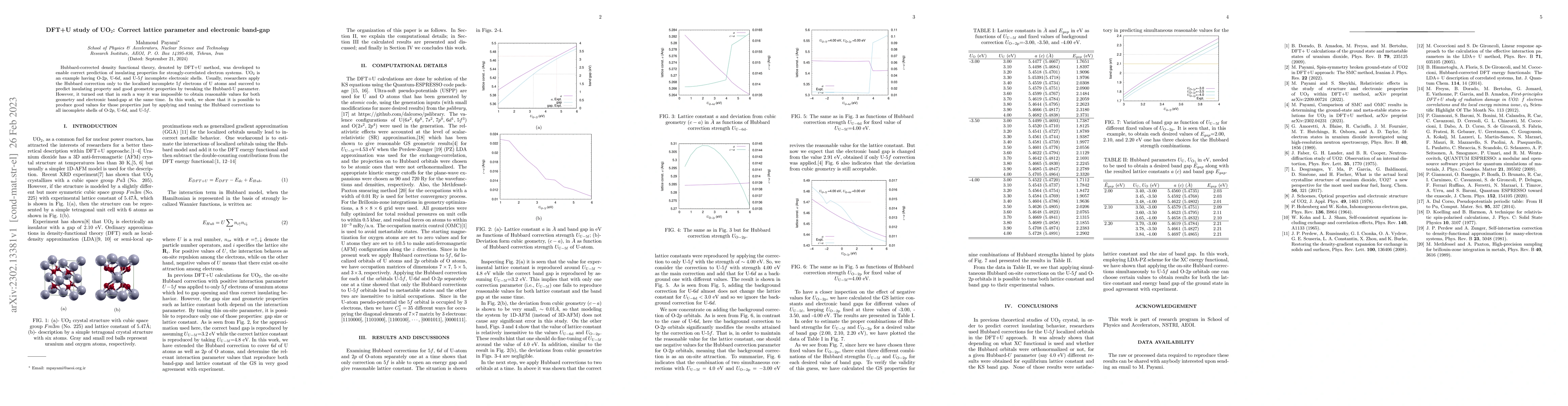 Thumbnail for DFT+U study of UO$_2$: Correct lattice parameter and electronic band-gap
