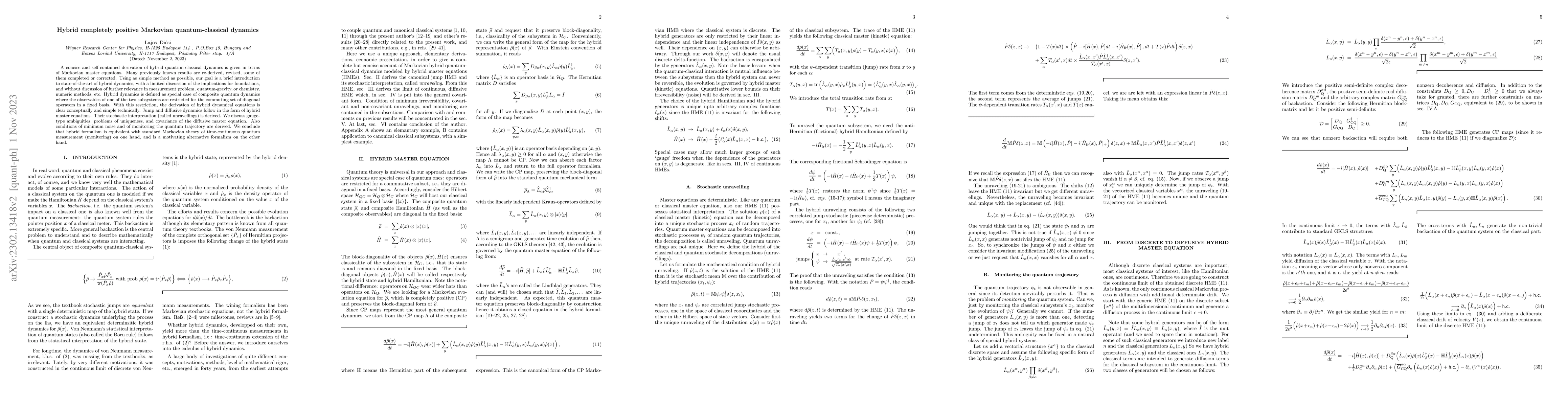 Thumbnail for Hybrid completely positive Markovian quantum-classical dynamics