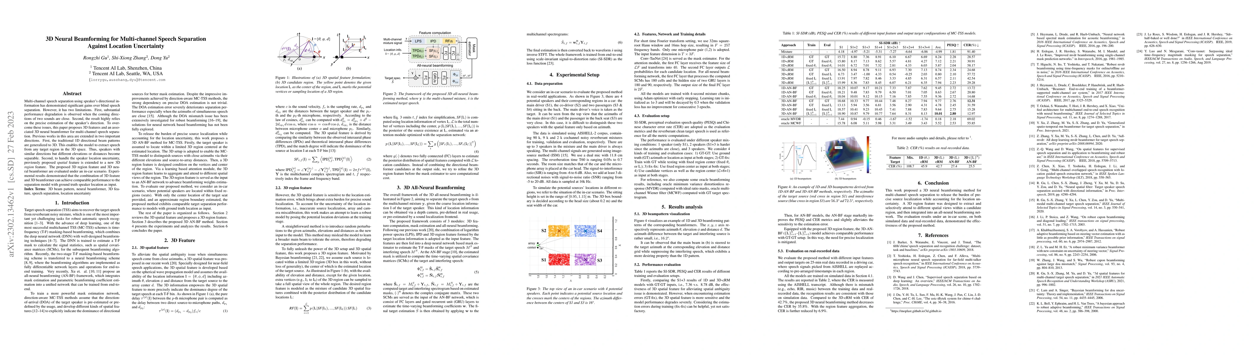 Thumbnail for 3D Neural Beamforming for Multi-channel Speech Separation Against
  Location Uncertainty