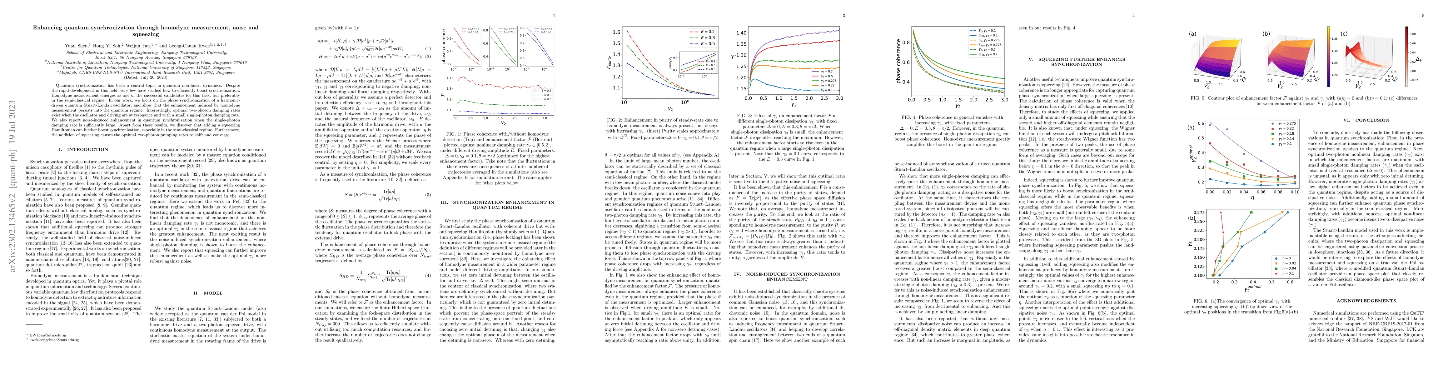Thumbnail for Enhancing quantum synchronization through homodyne measurement, noise
  and squeezing