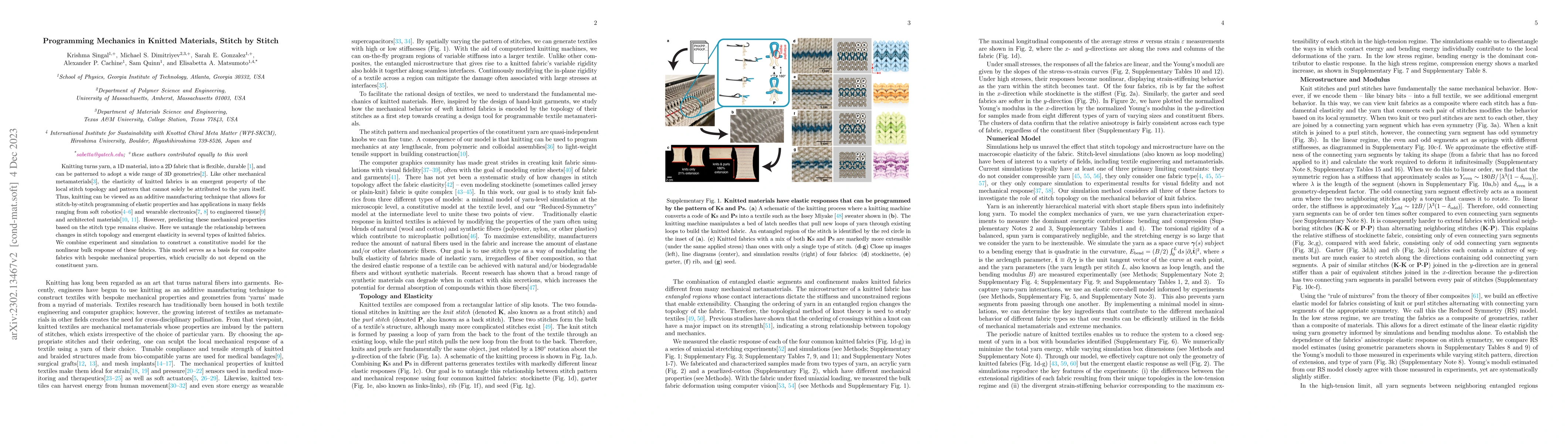 Thumbnail for Programming Mechanics in Knitted Materials, Stitch by Stitch