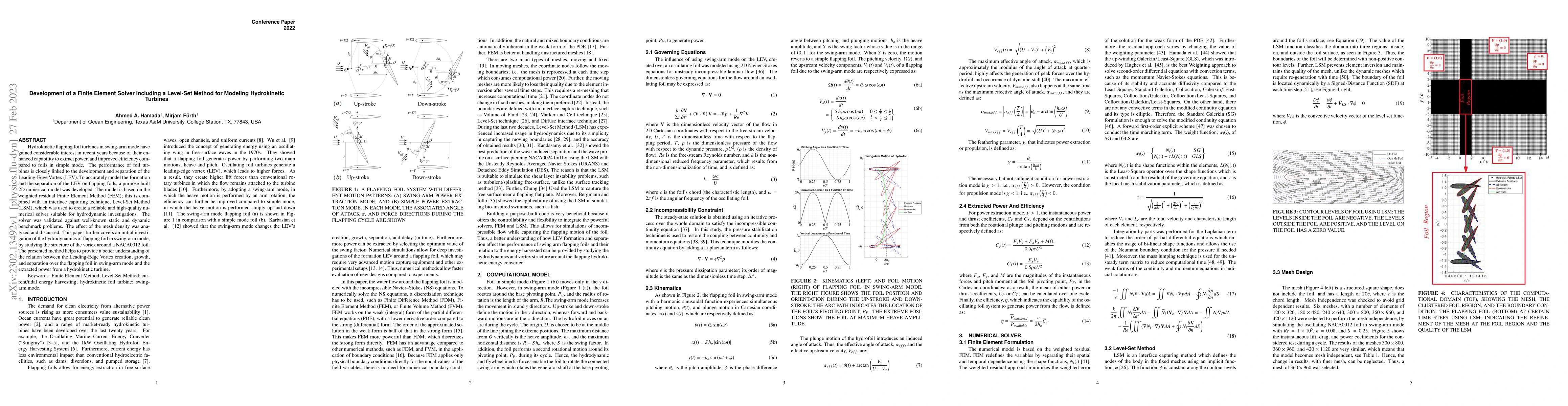 Thumbnail for Development of a Finite Element Solver Including a Level-Set Method for
  Modeling Hydrokinetic Turbines