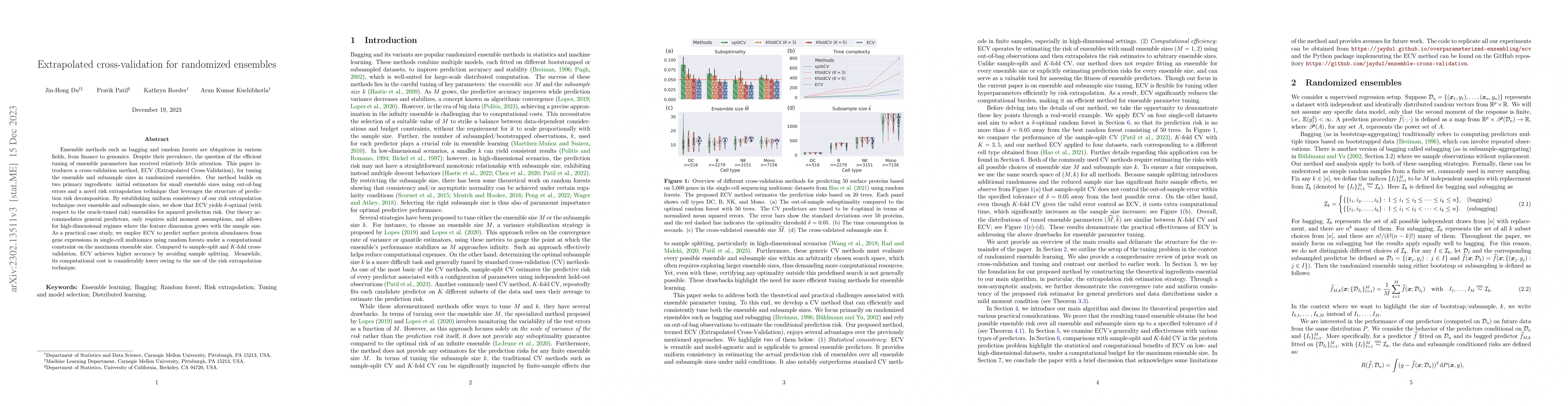 Thumbnail for Extrapolated cross-validation for randomized ensembles