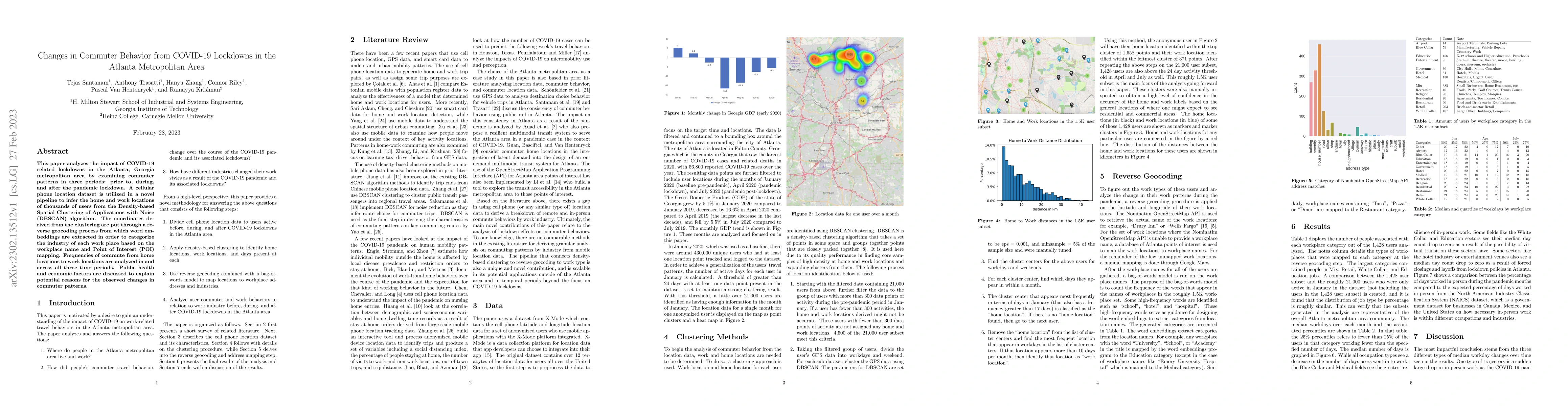 Thumbnail for Changes in Commuter Behavior from COVID-19 Lockdowns in the Atlanta
  Metropolitan Area