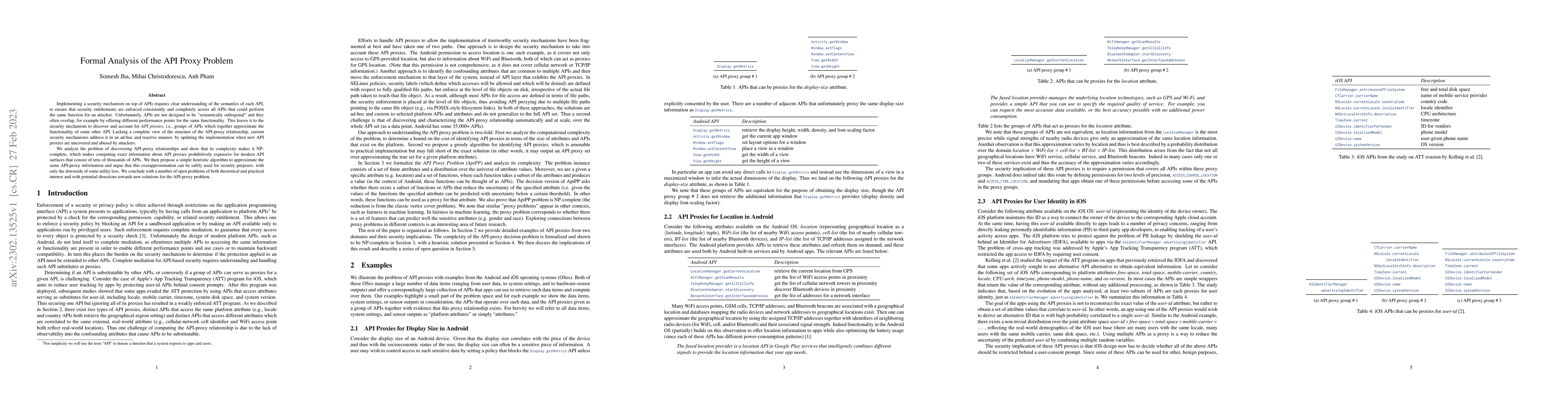 Thumbnail for Formal Analysis of the API Proxy Problem