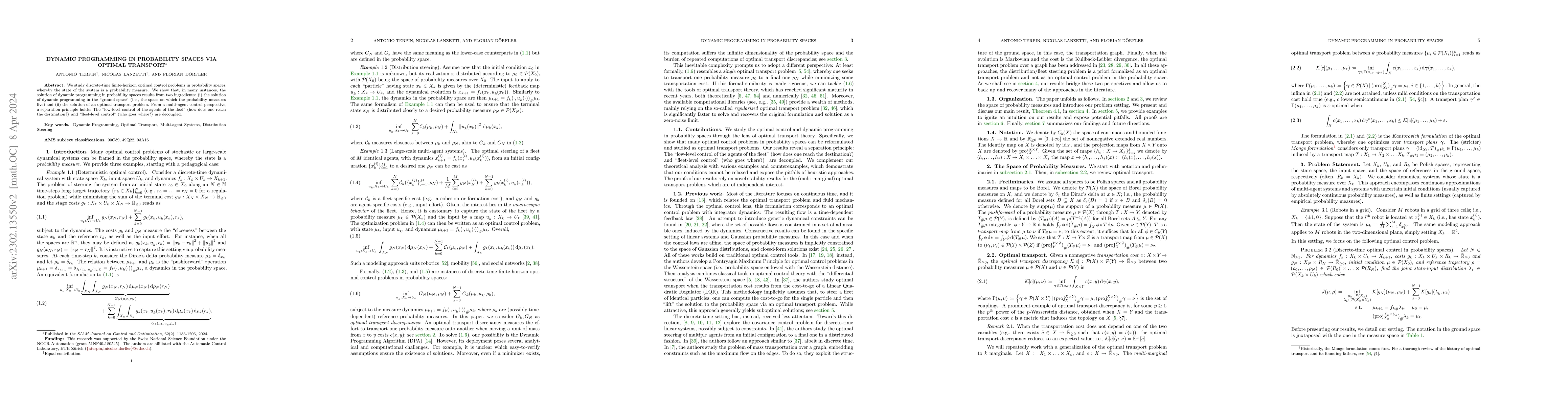 Thumbnail for Dynamic Programming in Probability Spaces via Optimal Transport