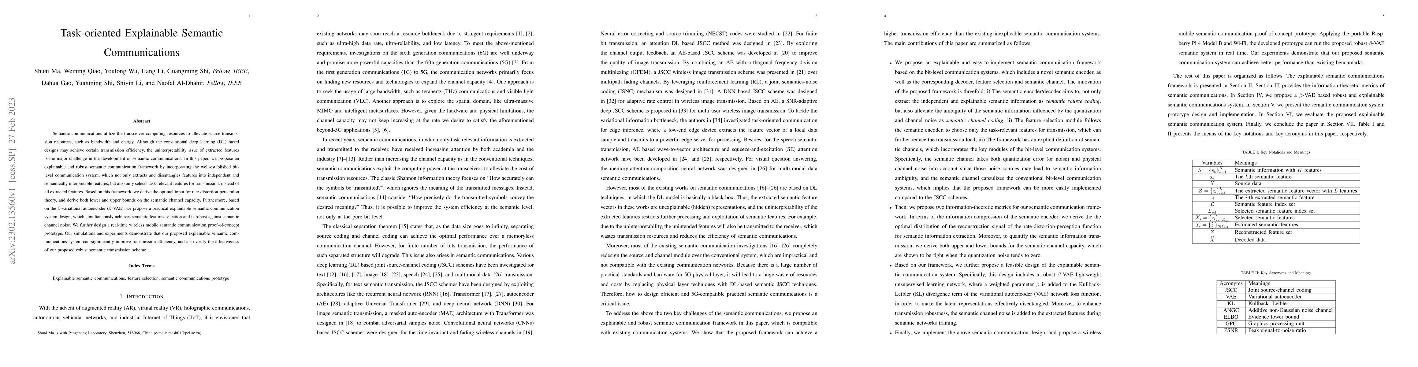 Thumbnail for Task-oriented Explainable Semantic Communications