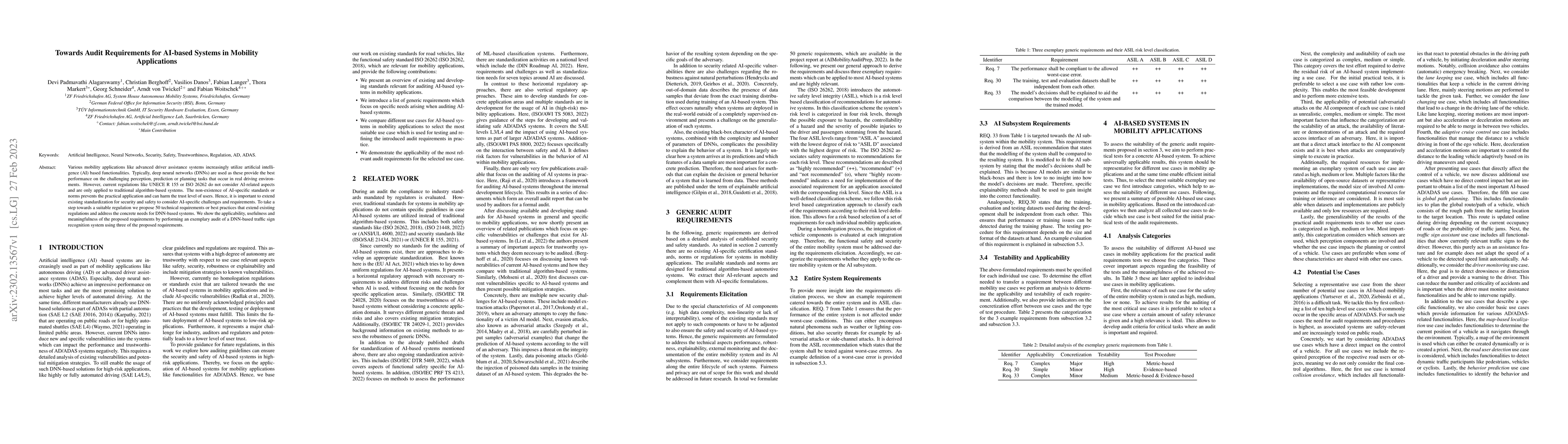 Thumbnail for Towards Audit Requirements for AI-based Systems in Mobility Applications