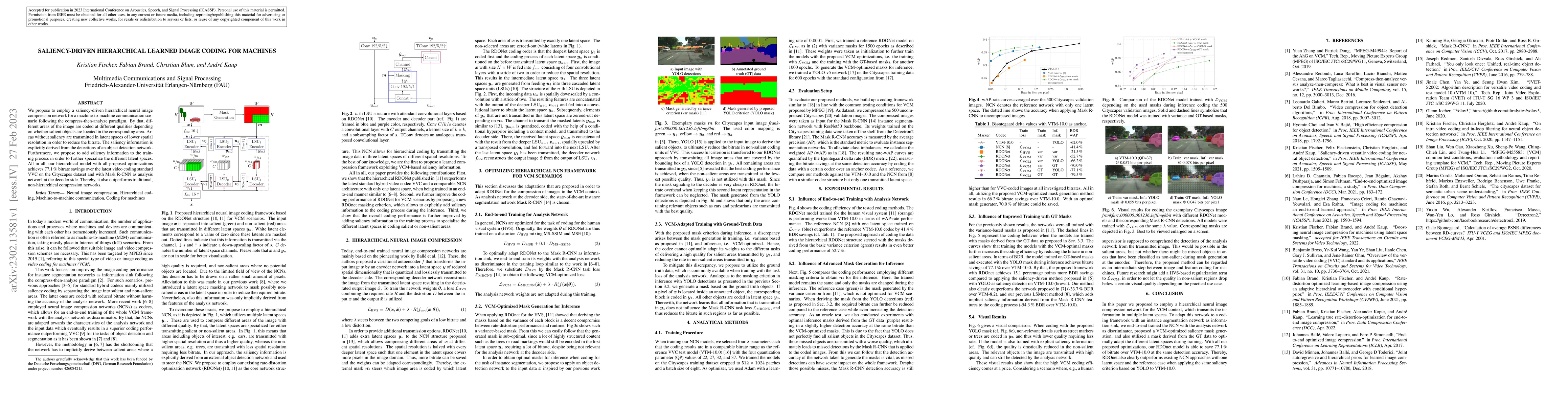 Thumbnail for Saliency-Driven Hierarchical Learned Image Coding for Machines