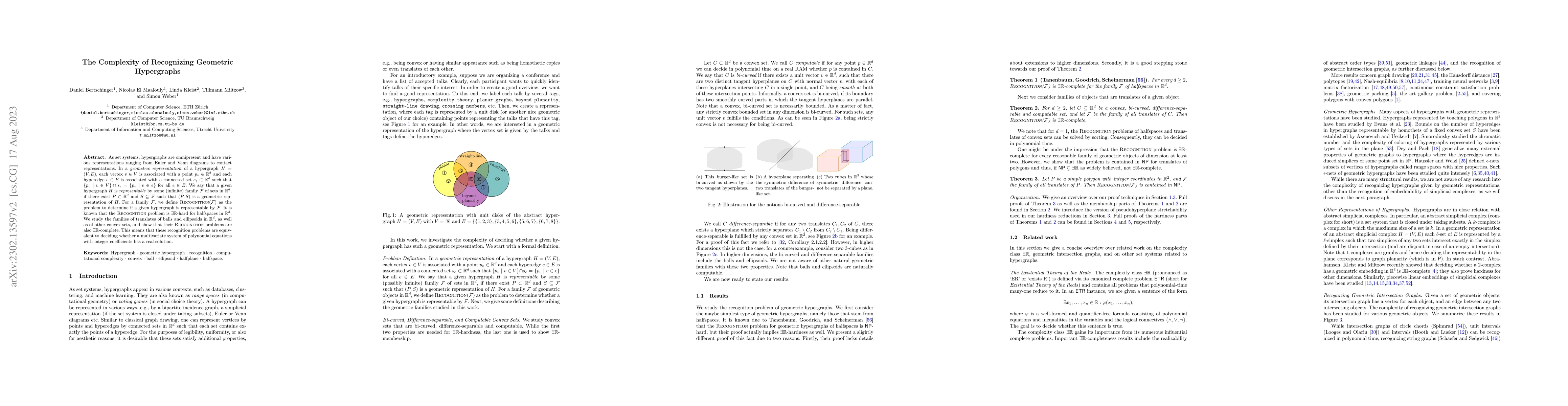 Thumbnail for The Complexity of Recognizing Geometric Hypergraphs