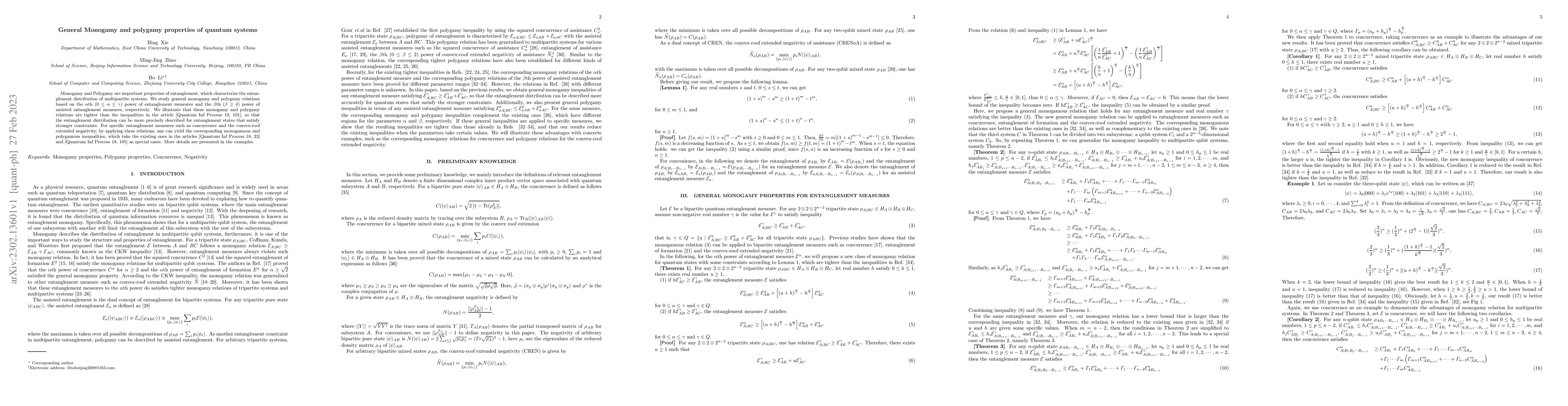 Thumbnail for General Monogamy and polygamy properties of quantum systems