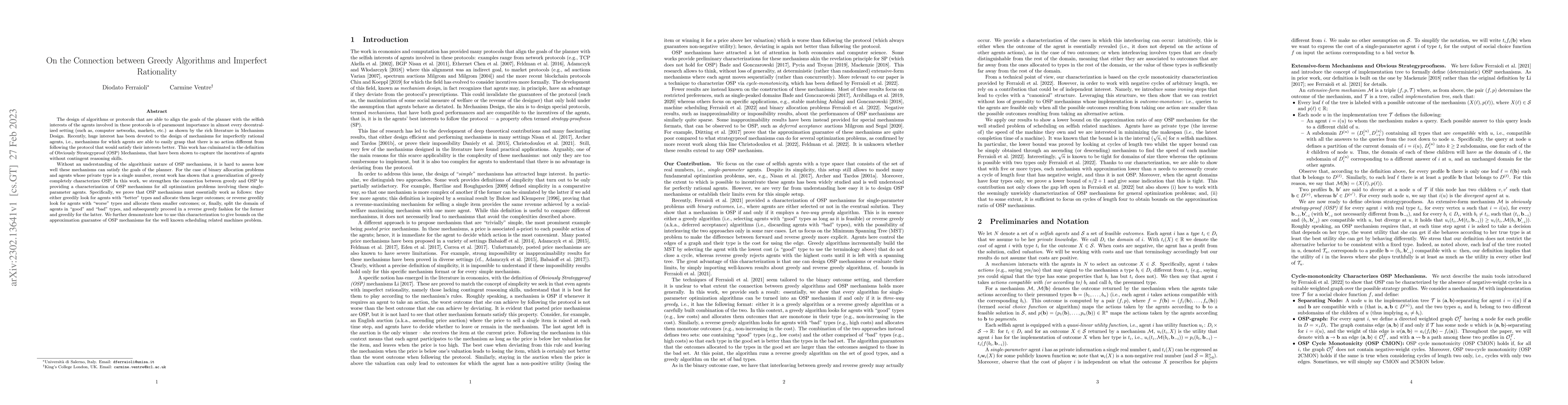 Thumbnail for On the Connection between Greedy Algorithms and Imperfect Rationality
