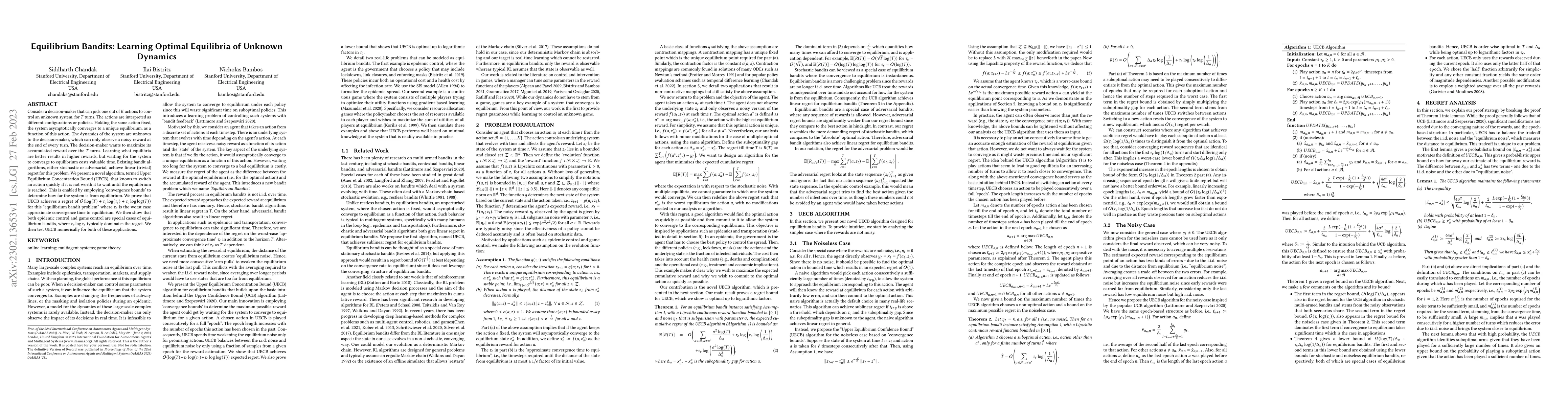 Thumbnail for Equilibrium Bandits: Learning Optimal Equilibria of Unknown Dynamics