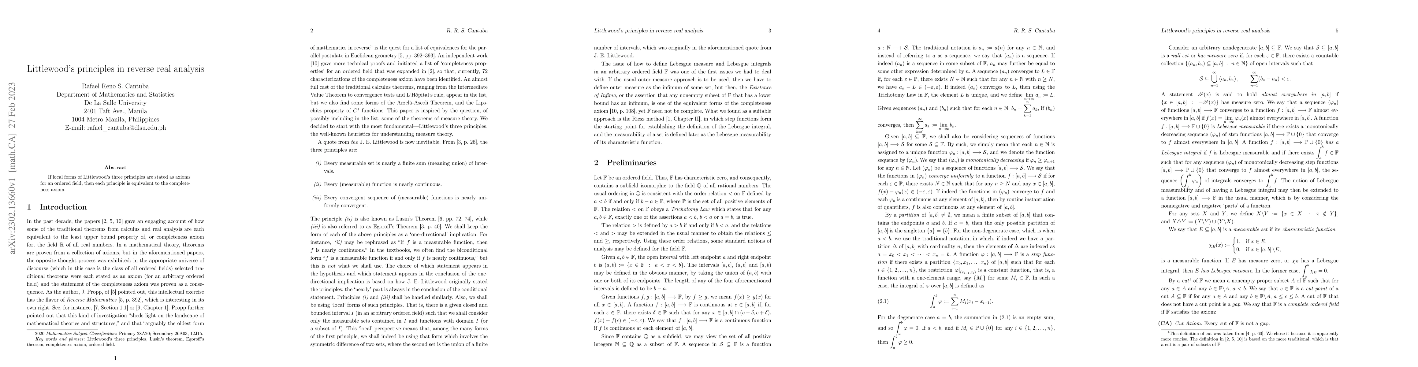 Thumbnail for Littlewood's principles in reverse real analysis