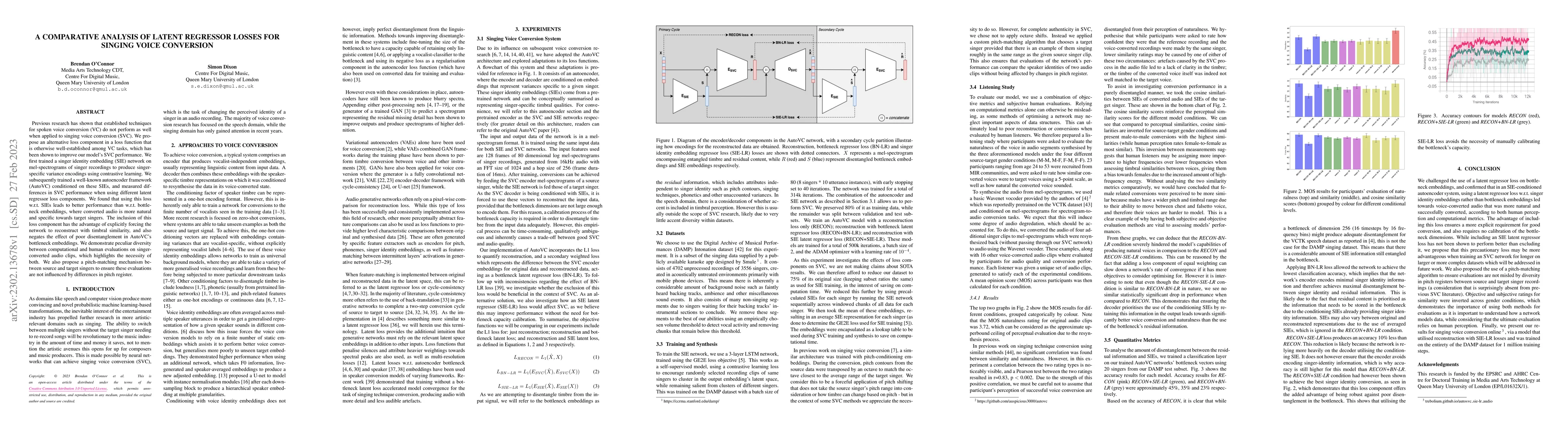 Thumbnail for A Comparative Analysis Of Latent Regressor Losses For Singing Voice
  Conversion