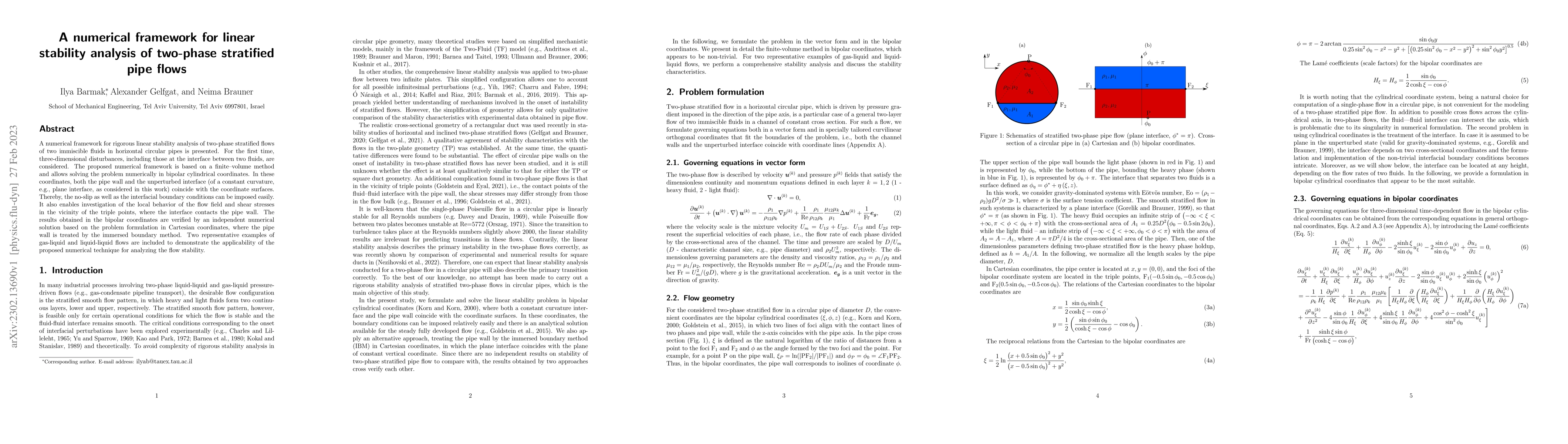Thumbnail for A numerical framework for linear stability analysis of two-phase
  stratified pipe flows