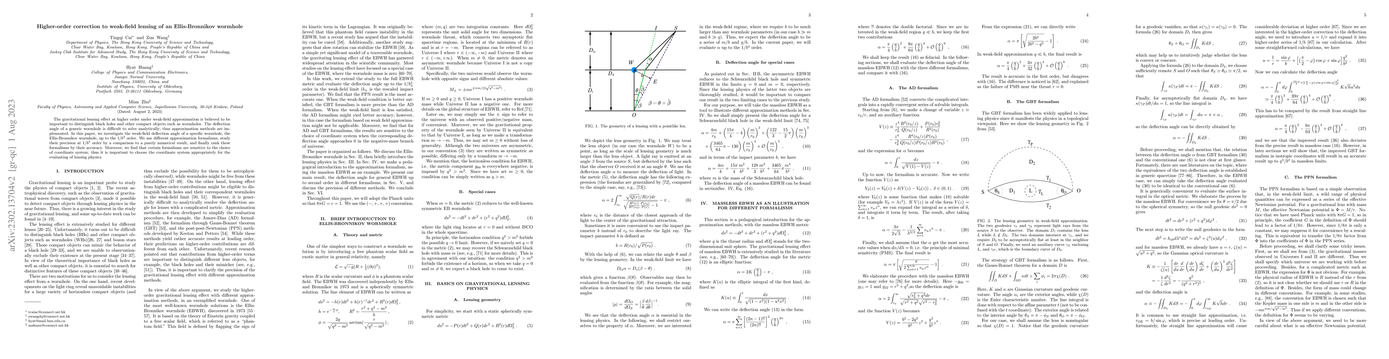 Thumbnail for Higher-order correction to weak-field lensing of an Ellis-Bronnikov
  wormhole