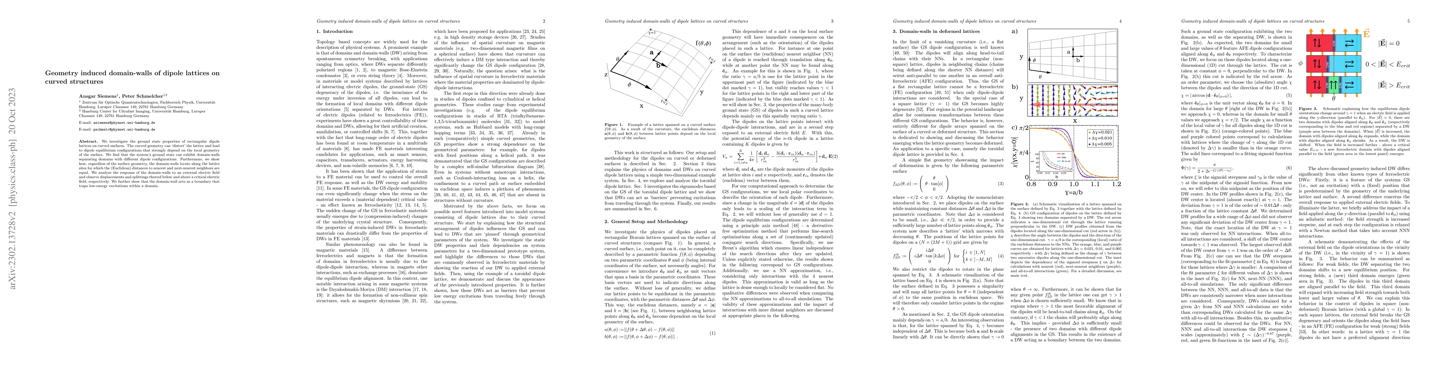 Thumbnail for Geometry induced domain-walls of dipole lattices on curved structures