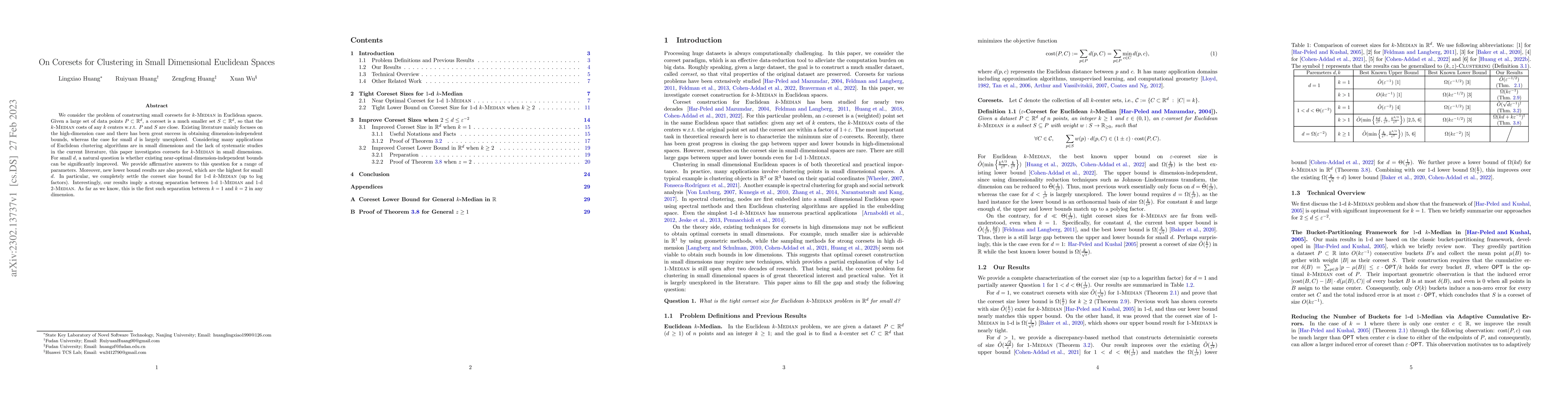 Thumbnail for On Coresets for Clustering in Small Dimensional Euclidean Spaces