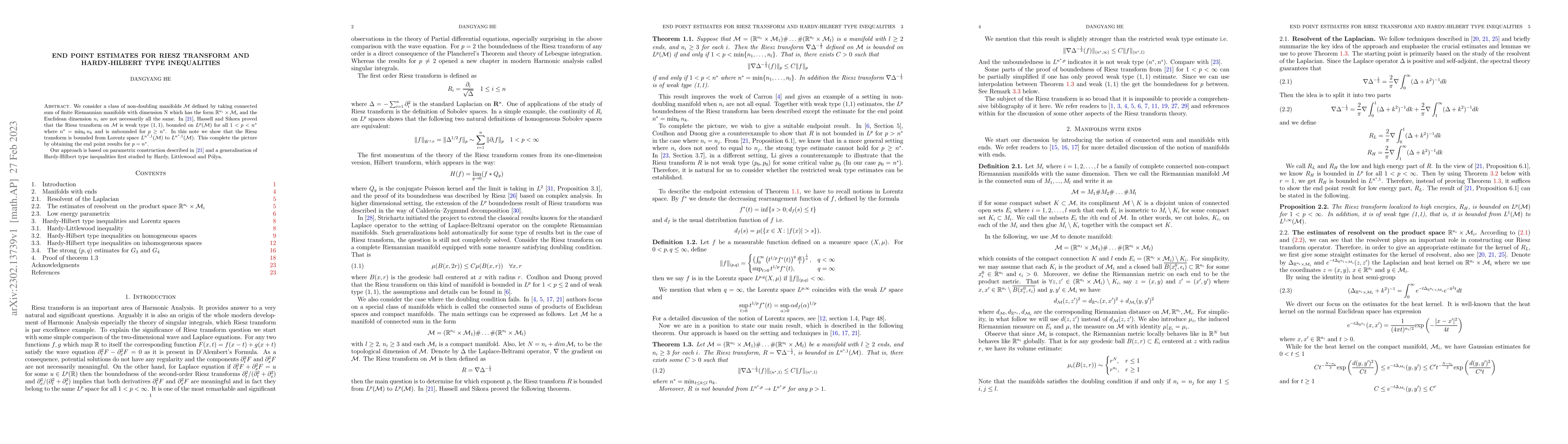 Thumbnail for Endpoint Estimates For Riesz Transform And Hardy-Hilbert Type
  Inequalities