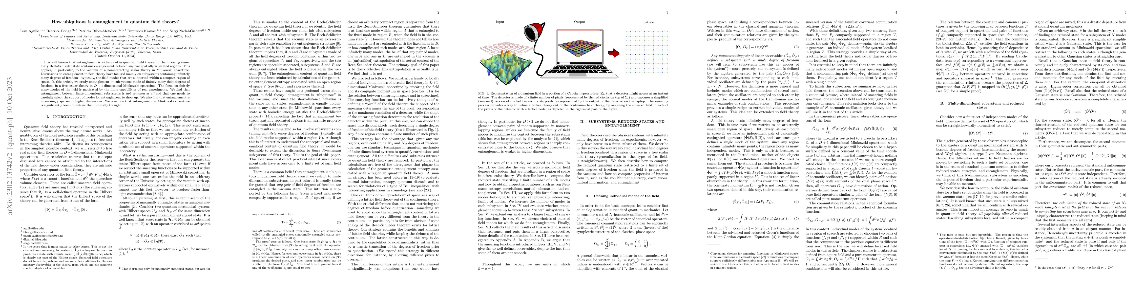 Thumbnail for How ubiquitous is entanglement in quantum field theory?