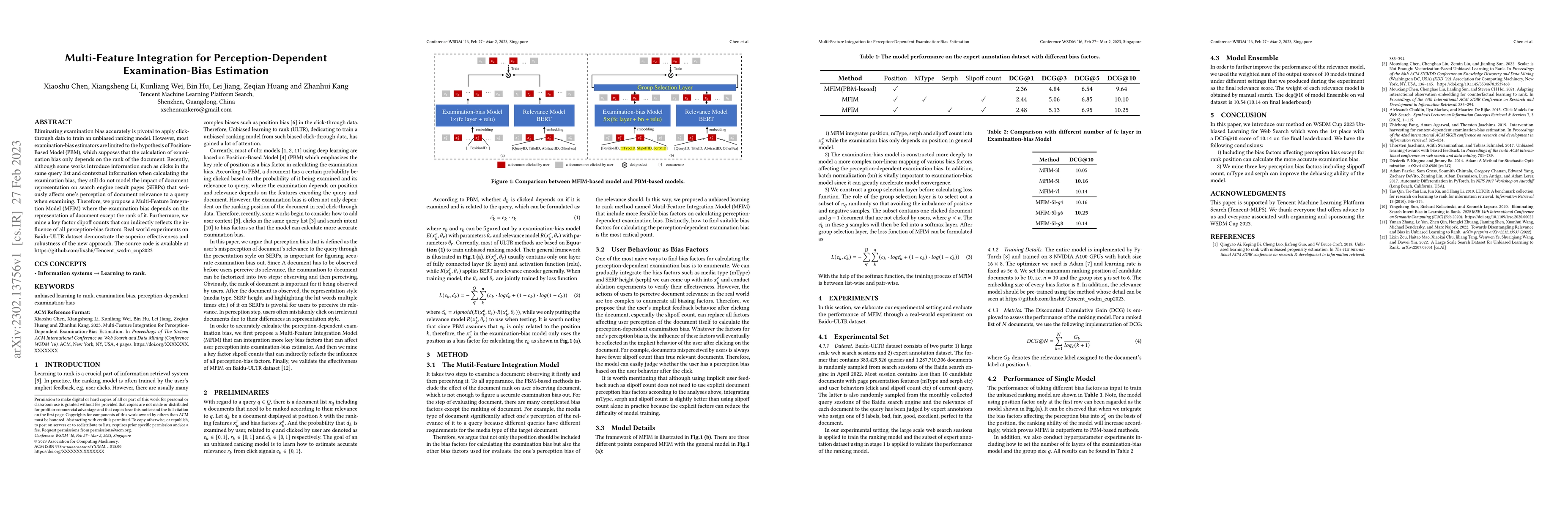 Thumbnail for Multi-Feature Integration for Perception-Dependent Examination-Bias
  Estimation