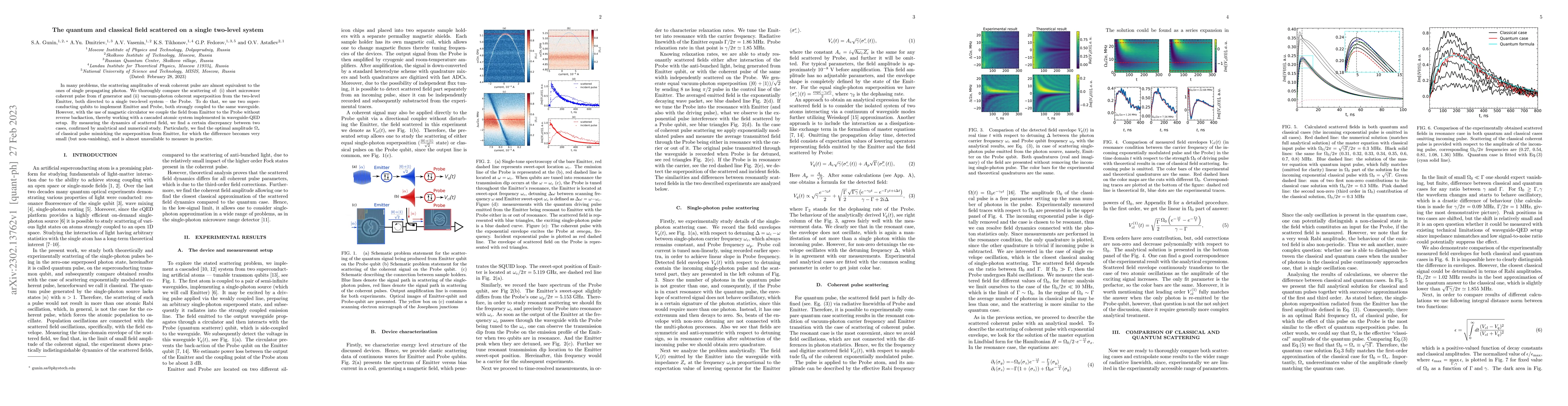 Thumbnail for The quantum and classical field scattered on a single two-level system
