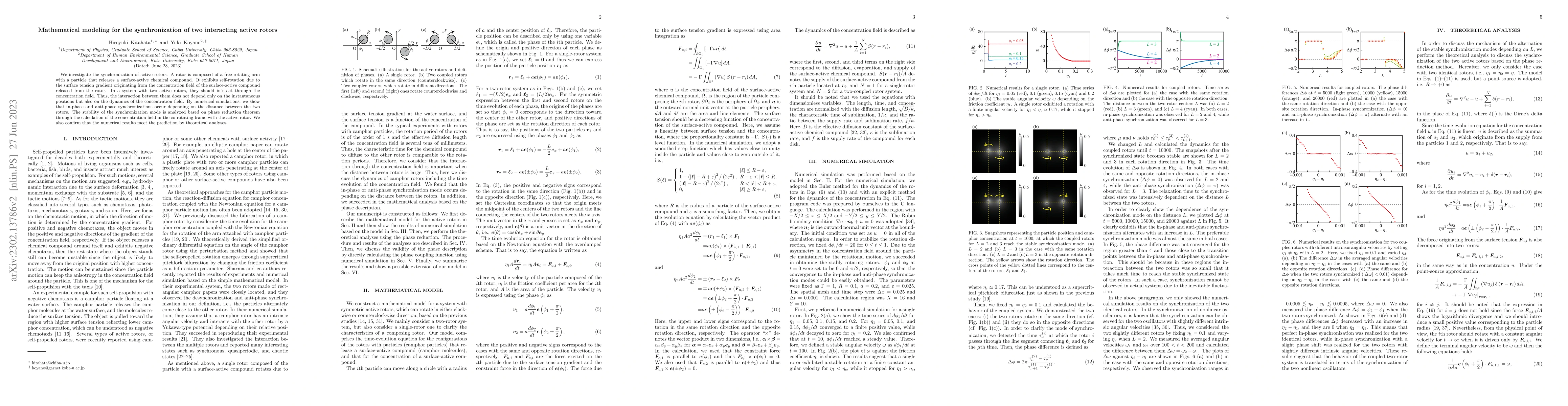 Thumbnail for Mathematical modeling for the synchronization of two interacting active
  rotors