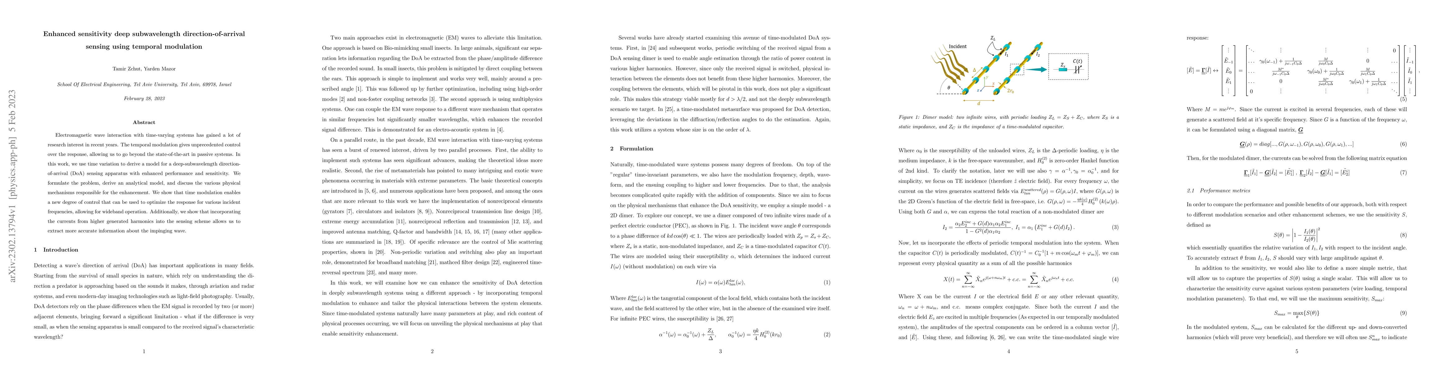 Thumbnail for Enhanced sensitivity deep subwavelength direction-of-arrival sensing
  using temporal modulation