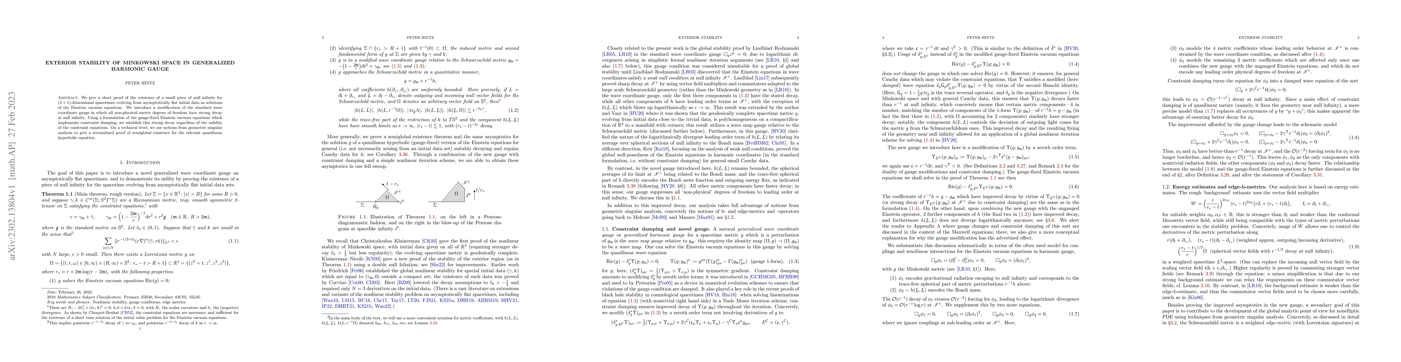 Thumbnail for Exterior stability of Minkowski space in generalized harmonic gauge