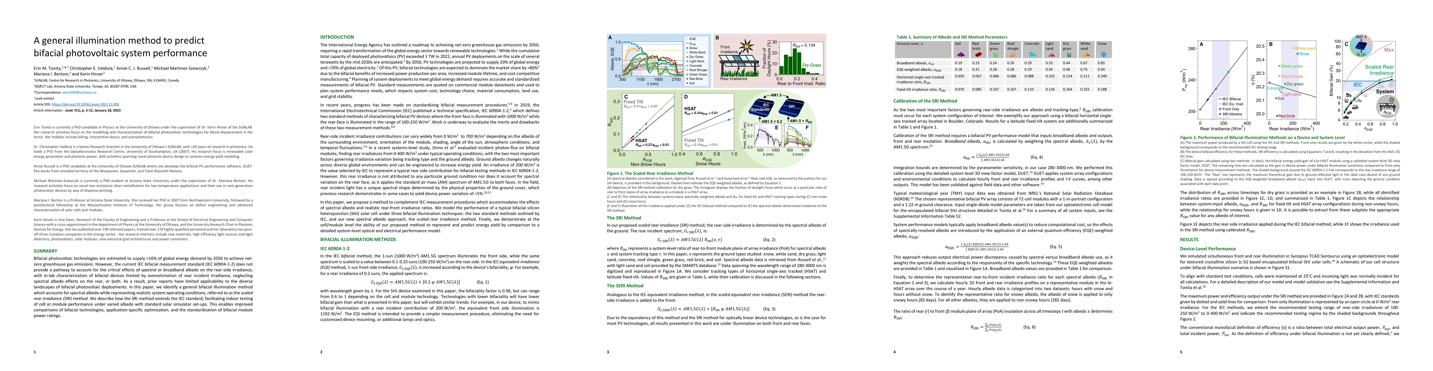 Thumbnail for A general illumination method to predict bifacial photovoltaic system
  performance
